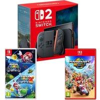Nintendo Switch 2, Mario Kart World & Super Mario Galaxy 1 & 2 Bundle, Black
