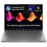 HP OmniBook 5 NGAI 14" Laptop - Intel Core Ultra 5, 512 GB SSD, Silver, Silver/Grey