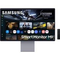 Samsung M9 (M90SF) 32 OLED 4K AI Smart Monitor with Speakers & Remote - LS32FM902SUXXU, Silver/Grey
