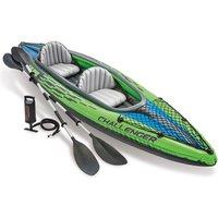 INTEX Challenger K2 Inflatable Kayak - Green, Gray & Blue