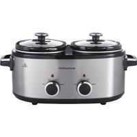 MORPHY RICHARDS DuoServe Slow Cooker - Silver & Black, Black,Silver/Grey