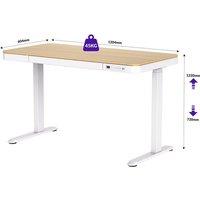 SANDSTROM SHTADJTLBC26 Height Adjustable Desk - White & Wood