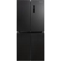 RUSSELL HOBBS RH180A4FF802E1BS American-Style Fridge Freezer - Black Steel, Black