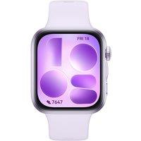 HUAWEI Watch Fit 5 - Silver Aluminium Alloy with Purple Fluoroelastomer Strap, White,Purple,Silver/Grey