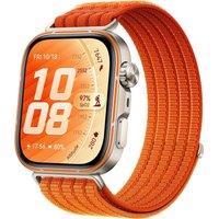 HUAWEI Watch Fit 5 Pro - Titanium Orange with Orange Woven Strap, Orange