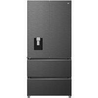 BEKO HarvestFresh AeroFlow GNE48510DVPZ American-Style Fridge Freezer - Black Steel, Silver/Grey,Black