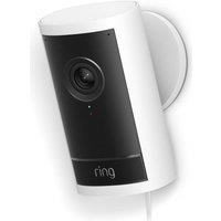 Ring Outdoor Cam Pro Plug-In Retinal 4K WiFi Security Camera - White, White
