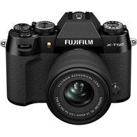 FUJIFILM X-T50 Mirrorless Camera with FUJINON XC 15-45 mm f/3.5-5.6 OIS PZ Lens - Black, Black