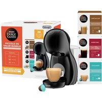 DOLCE GUSTO by NESCAF Piccolo XS EDG210.BGY Coffee Machine Value Bundle - Black Grey, Black,Silver/Grey