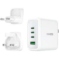 J5CREATE JUP4370EF-N 70 W GaN USB Charger - White, White