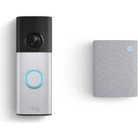 RING Battery Video Doorbell Plus (2nd Gen) & Chime (3rd Gen) - Nickel Silver, Silver/Grey
