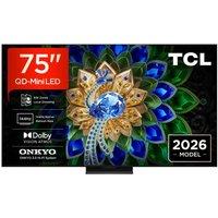 75 Tcl A400U Premium Wallpaper QD-Mini LED 4K HDR Smart Google TV 2026 - 75400U-UK, Black