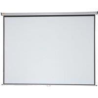 NOBO 1902391W Pull Down Projector Screen, Silver/Grey