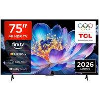 75 Tcl V6D LED 4K HDR Smart Fire TV 2026 - 75V6D-UK, Black