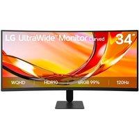 LG UltraWide U6 34U601B-B Quad HD 34" Curved IPS Monitor - Black, Black