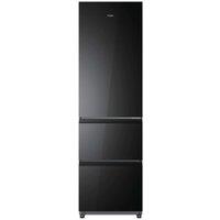 HAIER 3D Combi Series 3 HTR3518DNGBK 60/40 Smart Fridge Freezer - Obsidian Black Glass, Black