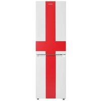 KENWOOD Limited Edition England KNF55WD24 55/45 Fridge Freezer, White,Red