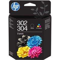 HP 302/304 Tri-colour and Black Ink Cartridge - Pack of 2, Black & Tri-colour