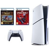 Sony PlayStation 5, Marvel's Spider-Man 2 & Harry Potter: Quidditch Champions Deluxe Edition Bundle, White