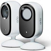 ARLO Essential 3 2K HD Indoor WiFi Security Camera - Pack of 2, Black & White, White,Black