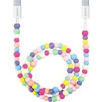 GROOV-E GV-MA024-BD USB Type-C to USB Type-C Beaded Cable - 1 m, Pink,Yellow,Purple,Cream,White,Green,Blue