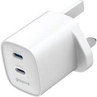 GROOV-E GVMA108WE 35 W GaN USB Charger, White