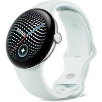 GOOGLE Pixel Watch 5 WiFi - Polished Silver Aluminum Case with Fog Active Band, 41 mm, White,Silver/Grey