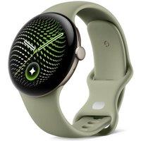 GOOGLE Pixel Watch 5 WiFi - Satin Pyrite Aluminum Case with Olive Active Band, 45 mm, Gold,Green