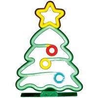 PREMIER USB Lit Tree with Star & Baubles Neon Hanging Sign - 34 cm