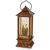 PREMIER Oblong Lantern Water Spinner Santa Decoration - 27 cm