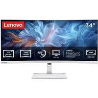 Lenovo L34W-4C Ultra-Wide Quad HD 34 Curved VA Monitor - Grey, Silver/Grey