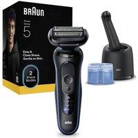 BRAUN Series 5 52-B7200cc Wet & Dry Shaver with SmartCare Centre - Blue, Blue