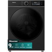 HISENSE KitchenFit 3i Series WF3I9043BBFS2 WiFi-enabled 9 kg 1400 Spin Washing Machine - Black, Black