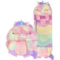 HAPPY NAPPERS Rainbow Unicorn 2-in-1 Plush Toy & Sleeping Bag Large