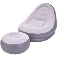 BENROSS Deluxe Inflatable Lounger with Foot Stool - White
