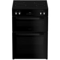 HOTPOINT Multiflow HDME6VDC2AB 60 cm Electric Ceramic Cooker - Black, Black