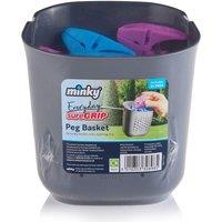 MINKY Everyday sureGRIP Peg Basket with 24 Pegs - Grey