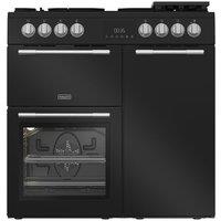 HOTPOINT RH90FA20B 90 cm Dual Fuel Range Cooker - Black, Black