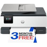 HP OfficeJet Pro 8134 All-in-One Wireless Colour Inkjet Printer with Fax & Instant Ink, White,Silver/Grey