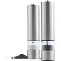 SALTER 7522 SSTUR15UP3 Electric Salt & Pepper Mill Set - Silver, Silver/Grey