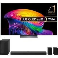 77 Lg C6 OLED AI 4K HDR Smart TV 2026 (OLED77C64LA) & US70TR 5.1.1 Wireless Sound Bar Bundle, Silver/Grey
