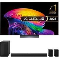 65" Lg C6 OLED AI 4K HDR Smart TV 2026 (OLED65C64LA) & US70TR 5.1.1 Wireless Sound Bar with Dolby Atmos Bundle, Silver/Grey