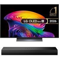 48 Lg C6 OLED AI 4K HDR Smart TV OLED48C64L & US20A 2.0 Compact Sound Bar Bundle, Silver/Grey