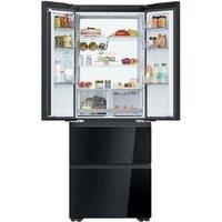 HAIER French Series 5 HFKR5718DNGB American-Style Fridge Freezer - Obsidian Black, Black