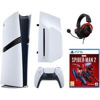 Sony PlayStation 5 Pro, Disc Drive For PS5 Digital Edition Consoles, Cloud II Pro 7.1 Gaming Headset & Marvel's Spider-Man 2 Bundle, White
