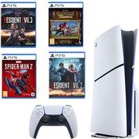 Sony PlayStation 5, Resident Evil 2 Remake, Resident Evil 3 Remake, Harry Potter: Quidditch Champions Deluxe Edition & Marvel's Spider-Man 2 Bundle, White