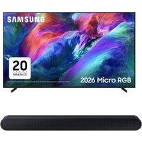 65" Samsung R85H Micro RGB 4K Smart AI TV 2026 & HW-S60D/XU 5.0 All-in-One Sound Bar Bundle, Black