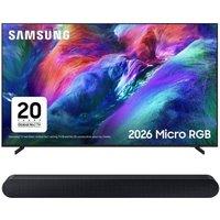 75" Samsung R85H Micro RGB 4K Smart AI TV 2026 & HW-S60D/XU 5.0 All-in-One Sound Bar Bundle, Black