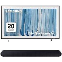 75" Samsung The Frame Pro Neo QLED 4K Art Mode Smart AI TV & HW-S60D/XU 5.0 All-in-One Sound Bar Bundle, Black