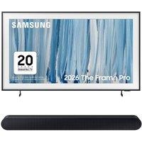 85" Samsung The Frame Pro Neo QLED 4K Art Mode Smart AI TV & HW-S60D/XU 5.0 All-in-One Sound Bar Bundle, Black